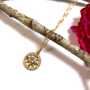 Dainty Gold North Star Necklace, North Star Necklace, Star Necklace, Starburst Necklace, North Star Jewelry, Celestial Necklace, Minimalist