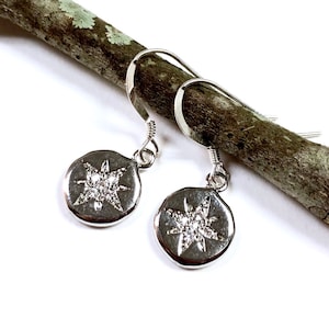 Dainty Silver North Star Earrings, North Star Earrings, Star Earrings, Starburst Earrings, North Star Jewelry, Minimalist Earrings