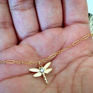 Dainty Gold Dragonfly Necklace,Small Dragonfly Necklace, Gold Layering Necklace, Minimalist Necklace, Minimalist Jewelry, Summer Jewelry