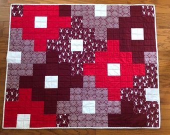 Rood-witte babyquilt