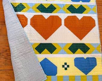 Summer in Philly Baby Quilt | Baby/Toddler Quilt | Multicolor Quilt | Geometric Quilt | Modern Baby Quilt