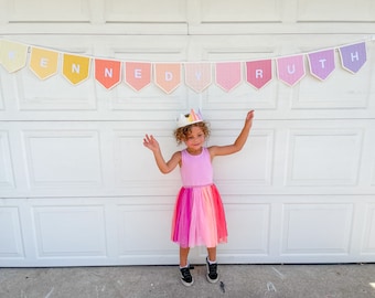 Quilted Name Bunting | Custom Name Banner | Handmade Baby Nursery Decor | Personalized Bunting Made To Order
