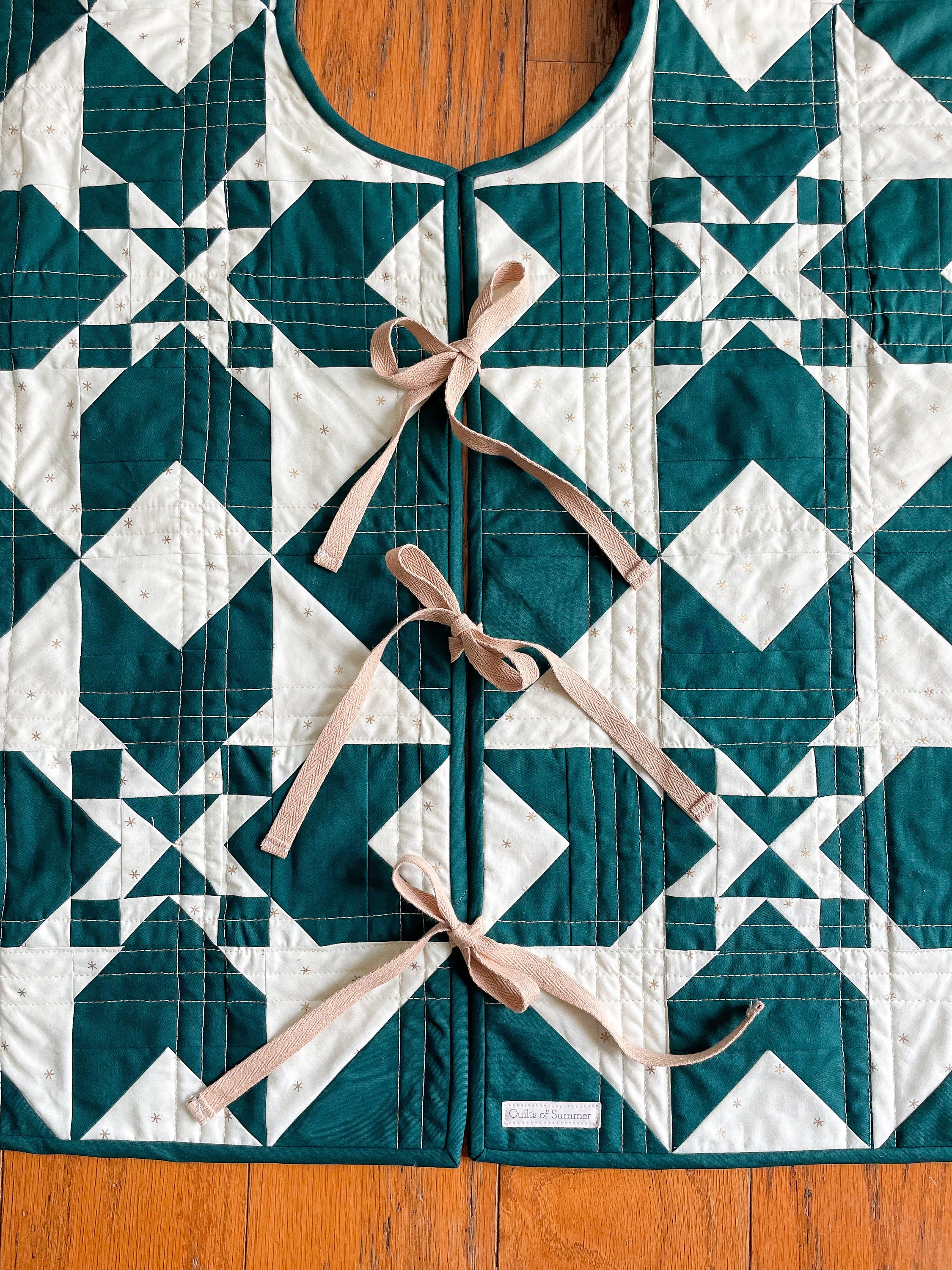 Quilted Green Holiday Tree Skirt White and Green Tree Skirt Modern