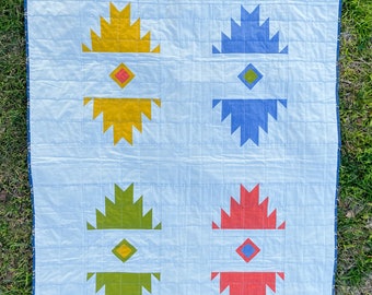 Bright Baby Quilt | Modern Quilt | Redwood Coast Quilt | Bold and Bright Baby Quilt