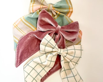 Handmade Hair Bow | Long Tailed Hair Bow | Hair Accessory | Fabric Hair Bow