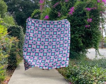 Quiltpatroon stijl en elegantie | PDF-quiltpatroon | Digitaal patroon | Babyquilt | Dekbedovertrek | Origineel modern quiltontwerp | Geometrisch: