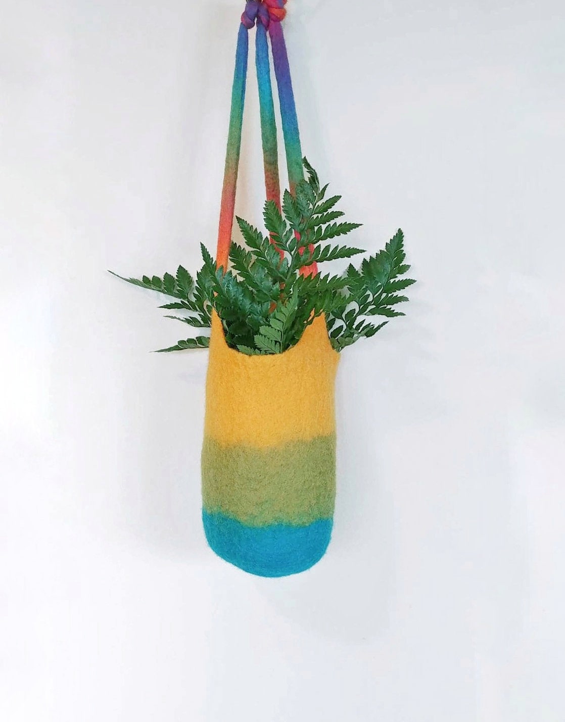 Hanging Planter Felted Planter Felted Flower Pot Etsy