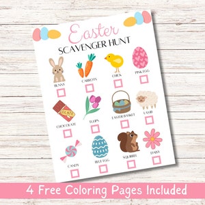 Easter Scavenger Hunt Printable for Kids, Easter Party Game, Easter Kids Activity, Easter Printable Treasure Hunt, Easter Classroom Game