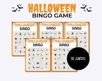 Halloween BINGO Game for Kids and Adults, Halloween Printable Games, Halloween Family Games, Halloween Classroom Game, Halloween Kids Games