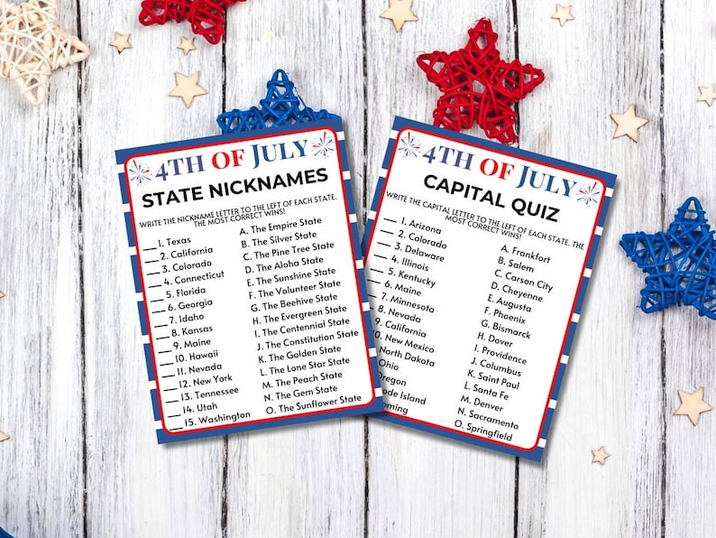 Fourth of July Printable Games, 4th of July Games Bundle, 4th of July Party Games, Fourth of July Games for Kids, 4th of July Trivia image 3