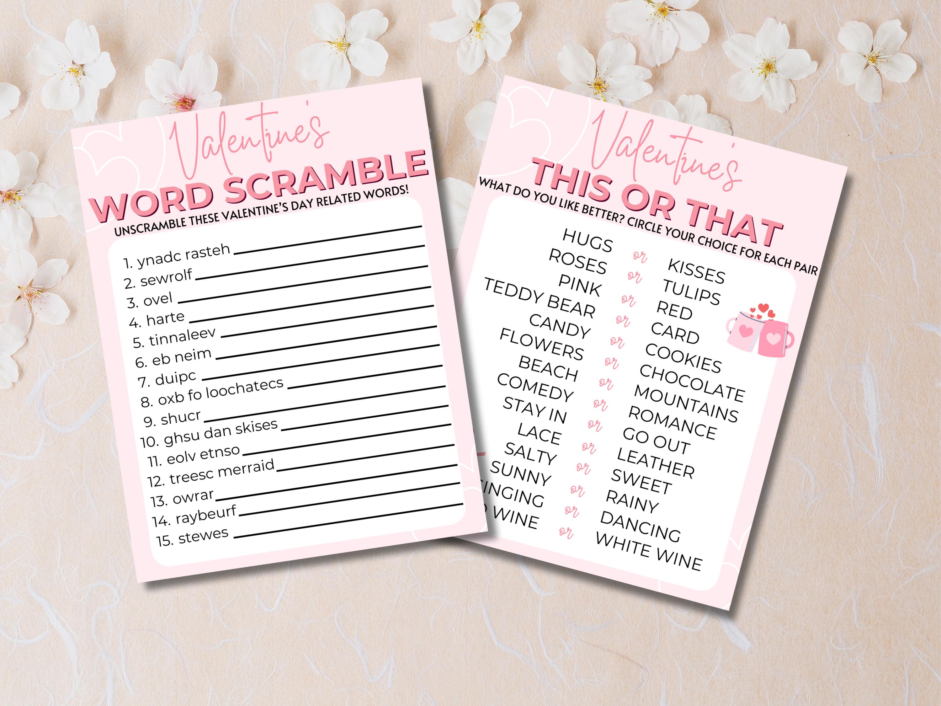 Valentines Day Printable Games Bundle, Valentines Day Games for Kids ...