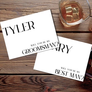 Modern Minimalist Will You Be My Groomsman Proposal Card Template, Best Man Proposal, Printable Set, Personalized Gifts