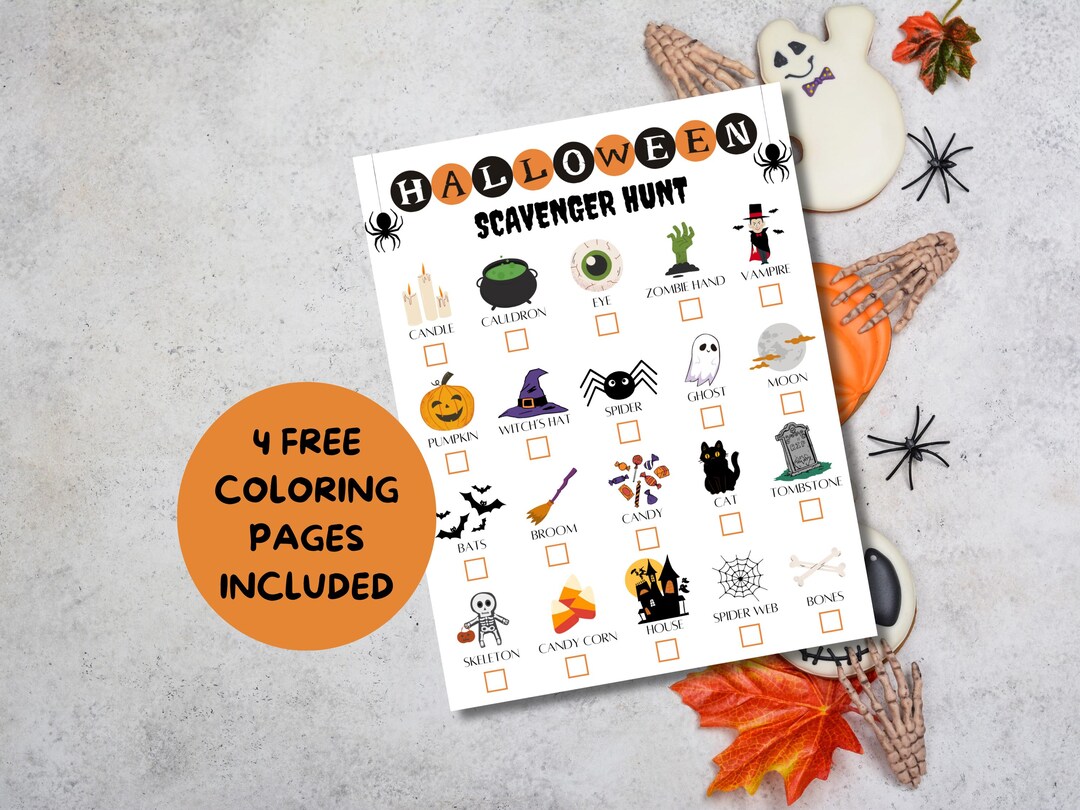 Halloween Scavenger Hunt for Kids, Indoor & Outdoor Printable Kids ...