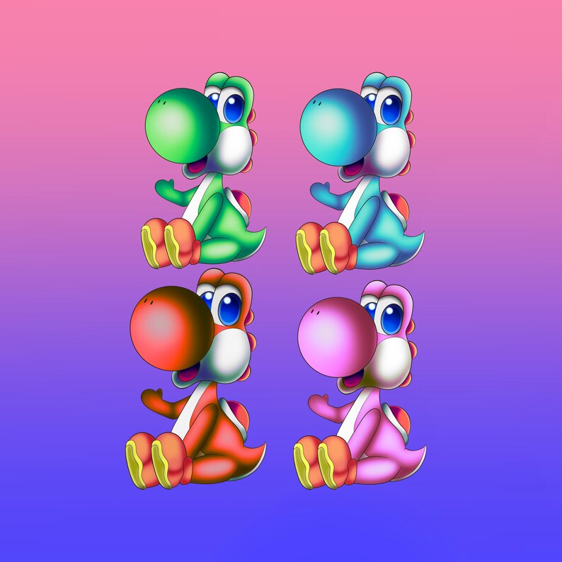 Cute Yoshi Stickers - iPad Art - Etsy