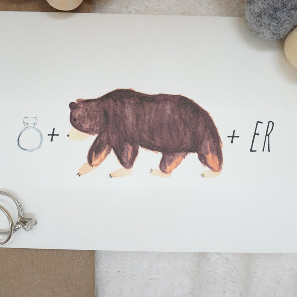 Will you be our ring BEARer? | Cute Ring Bearer "Proposal" Card | Watercolor Bear| Wedding Stationary