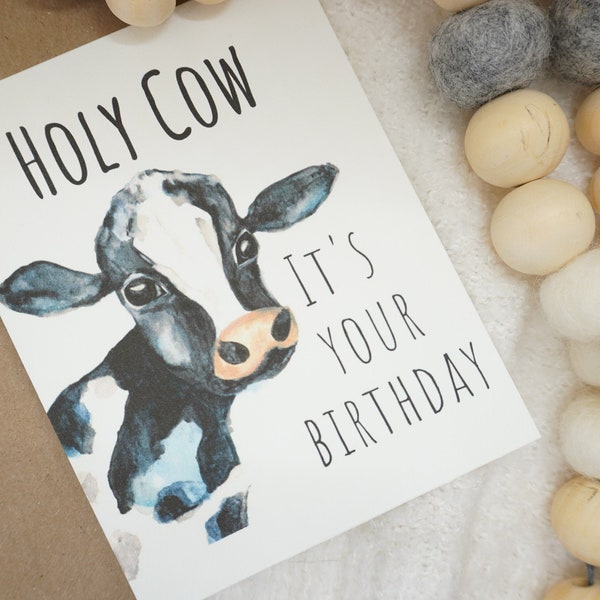 Printable Cow Birthday Card - Etsy