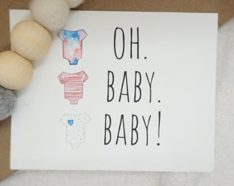 oh baby baby! Baby shower cards | Congratulations | boy, girl, gender neutral personalized baby cards or invitations