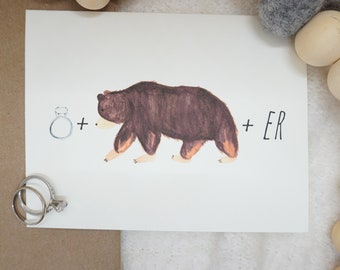 Will you be our ring BEARer? | Cute Ring Bearer "Proposal" Card | Watercolor Bear| Wedding Stationary