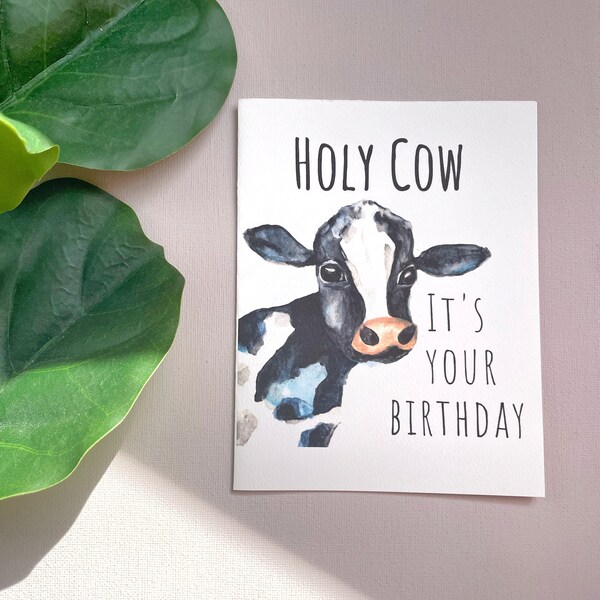 Printable Cow Birthday Card - Etsy