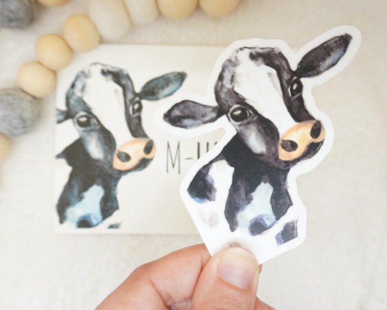 Happy M-UDDERS day funny mother's day card Cute watercolor dairy cow matching vinyl sticker gift for mom, expecting mother's, friend image 9