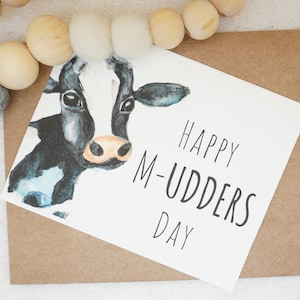 Happy M-UDDERS day funny mother's day card Cute watercolor dairy cow matching vinyl sticker gift for mom, expecting mother's, friend image 8