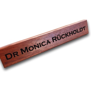 Desk Name Plaque Reclaimed Jarrah Timber Quality Deep Cut CNC Routed Lettering Custom Made To Order image 1