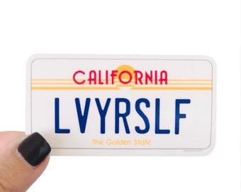 Love Yourself License Plate Sticker