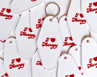 I "Heart" Therapy Vintage Keychain