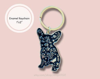 Frenchie Folk Art Halloween Keychain