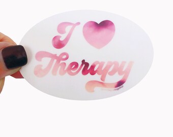 I "heart" Therapy Purple Sunset Sticker