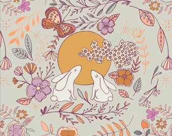 Moon Stories Five / Season ofTribute / Art Gallery Fabrics / Fabric by the Yard quilting / bunnies baby quilt