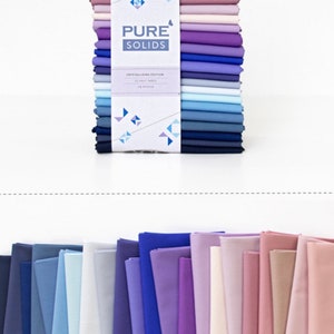Pure Solids Crystallizing Edition / Fat quarter bundle/ blue purple fabric bundle/ Curated / Half Yard Bundle / Stash builder AGF cottons