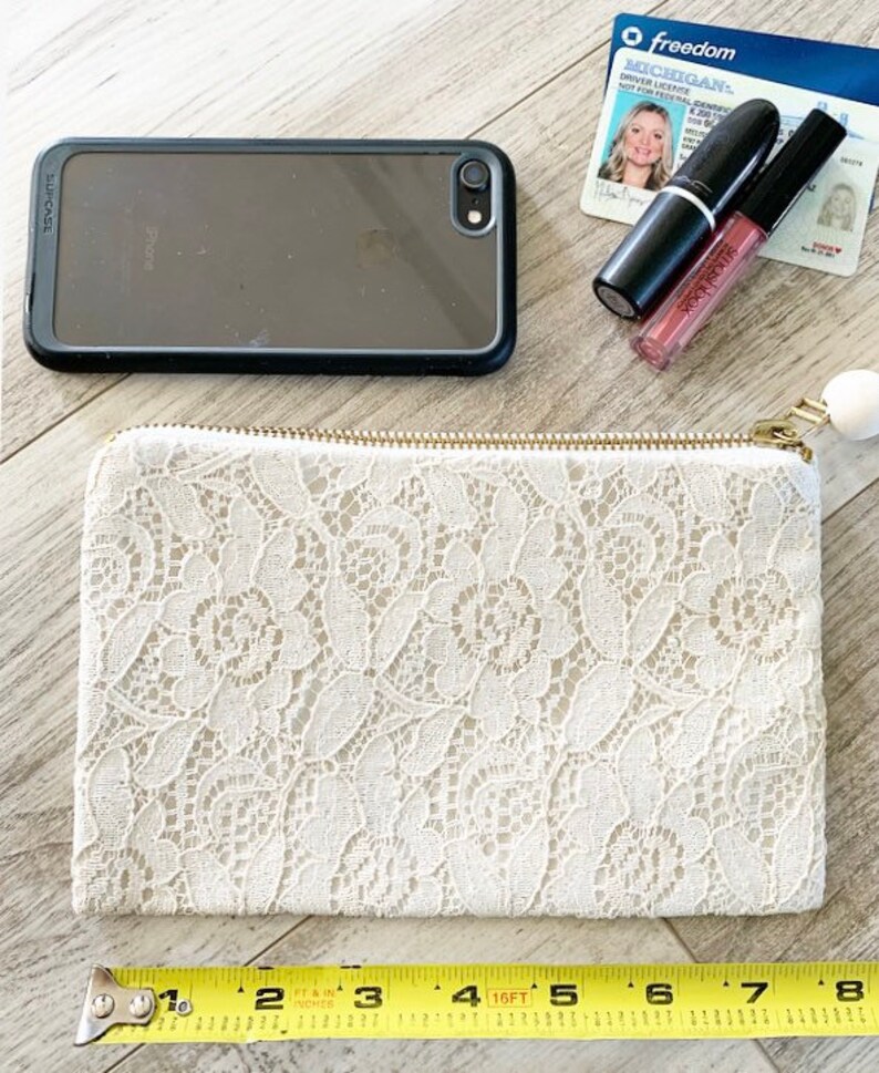 Black and White Lace Pouch