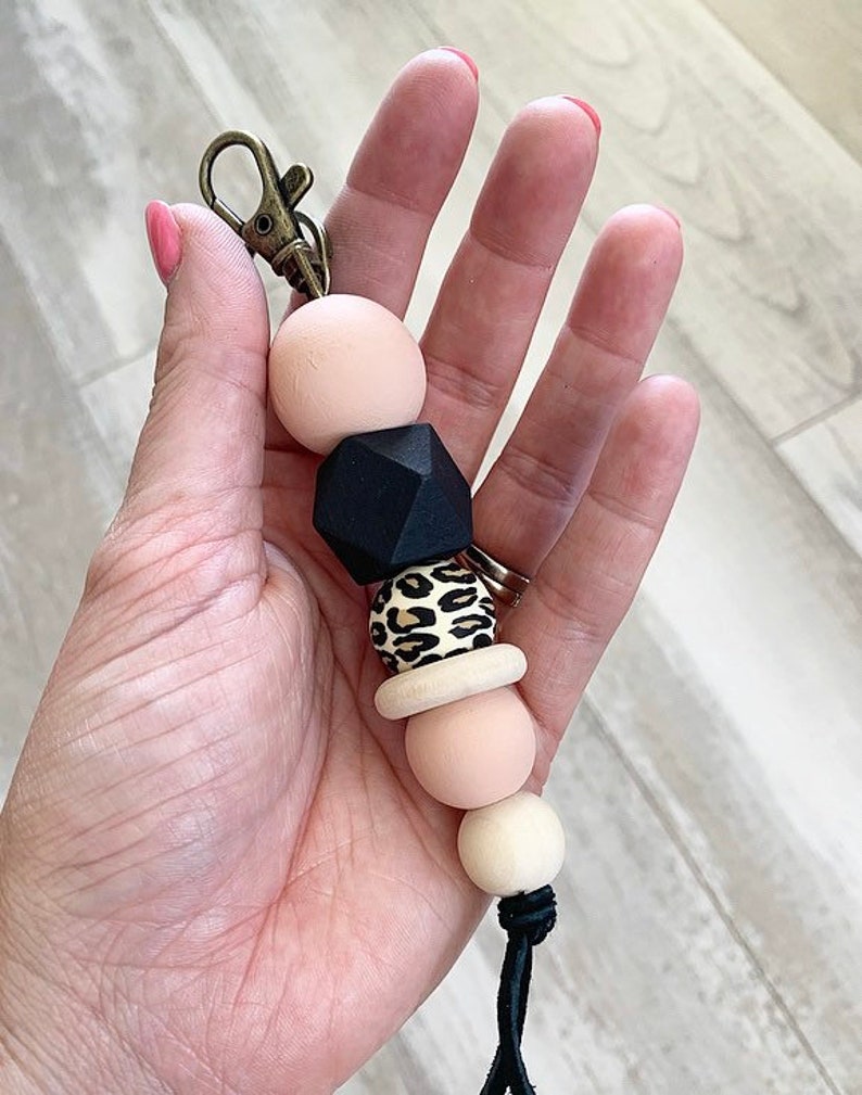 Leopard Blush Geo Keychain Leopard Keychain Cheetah Print Etsy