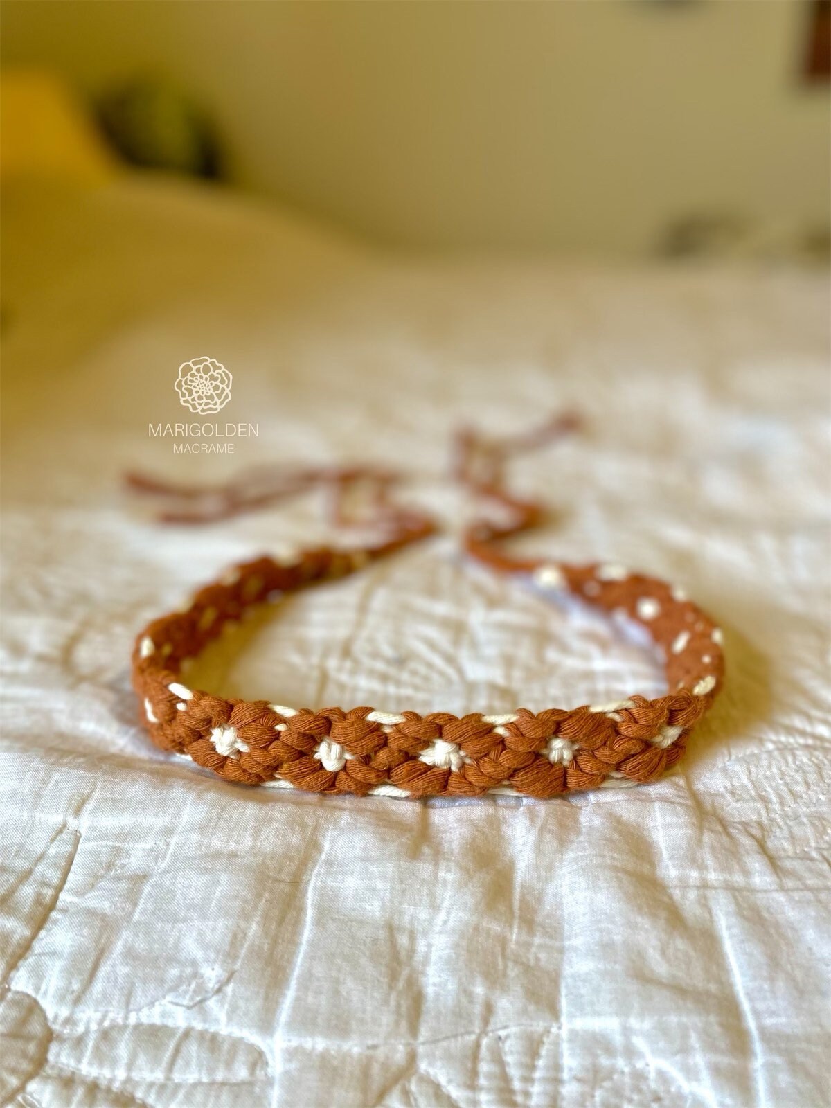 DAISY CHAIN HEADBAND: Marigolden Macrame Flower Crown - Fiber Art ...