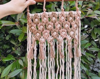 DAISY CHAIN Wall Hanging: BROWN - Macrame Sunny Boho Hippie Home and Nursery Décor