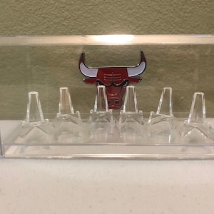 Chicago Bulls Custom NBA Finals Champions Deluxe 6 Basketball Ring Display Case Michael Jordan #23 w/6 Stands