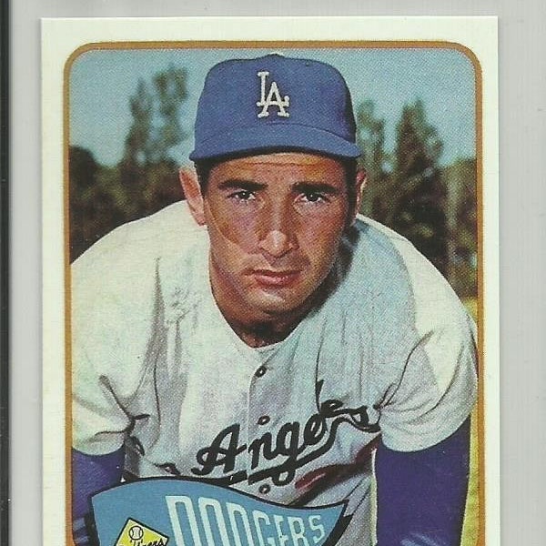 1965 Sandy Koufax Topps Baseball Reprint Card #300 Los Angeles Dodgers