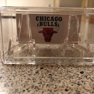 Chicago Bulls Custom NBA Finals Champions 2 Basketball Ring Display Case Michael Jordan w/2 Stands