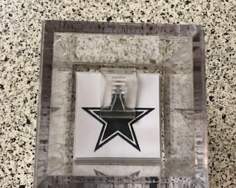 Dallas Cowboys Custom NFL Super Bowl Ring Football Ring Clear Display Case w/Clip Emmitt Smith Aikman