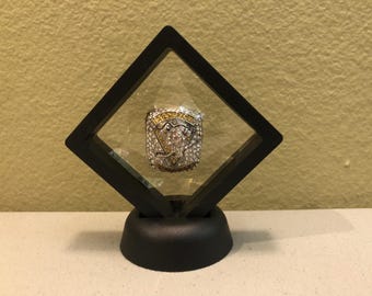 Floating Championship Ring Display Case with Stand