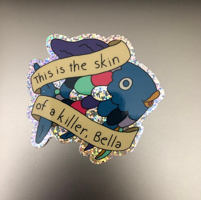 Vampire Fish Holographic Glitter--high Quality--vinyl Sticker - Etsy