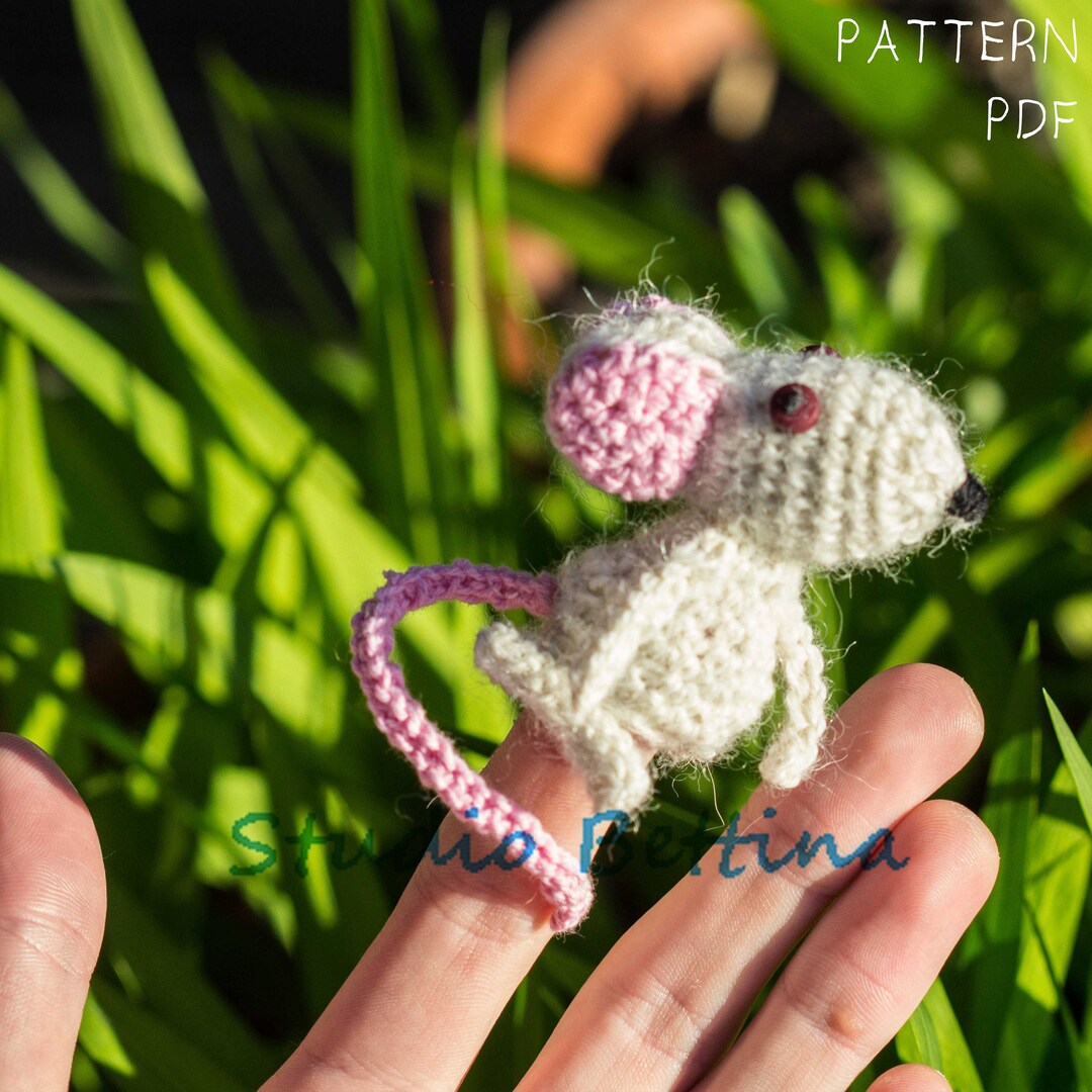 Mouse Finger Puppet UK Crochet Pattern Etsy