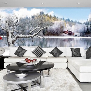 3D Snow Mountain A08 Fondos de pantalla extraíble Autoadhesivos Autoadhesivo Extra Grande Peel & Stick Wallpaper Mural AJ WALLPAPERS