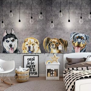 3D Nette Hund Glühbirne Tier Kinder 869Abnehmbare Tapete selbstklebende Tapete Extra große Peel & Stick Wallpaper Wallpaper Wandbild AJ WALLPAPERS