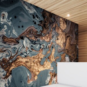 3D Art High-End Gold Paint 548 abnehmbare Tapete selbstklebende Tapete Extra große Peel & Stick Wallpaper Wallpaper Wandbild AJ WALLPAPERS