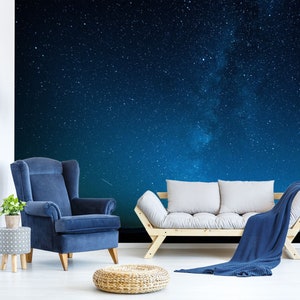3D blauwe hemel nacht ster 225 verwisselbare wallpaper zelfklevend behang extra grote Peel & stick Wallpaper Wallpaper Mural AJ WALLPAPERs