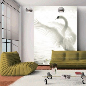 3D Swan Lake Water Animal 789 Fondos de pantalla extraíble Autoadhesivo Fondo de pantalla extra grande Peel & Stick Wallpaper Mural AJ WALLPAPERS