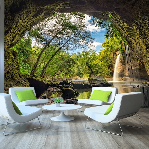 3D Woods in the Cave A04 Removable Wallpaper Self Adhesive Wallpaper Extra Large Peel & Stick Wallpaper Wallpaper Mural AJ WALLPAPERS