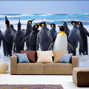 3D Winter Pinguin Verschneit kalt 765Abnehmbare Tapete selbstklebende Tapete Extra große Peel & Stick Wallpaper Wallpaper Wandbild AJ WALLPAPERS